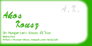 akos kousz business card